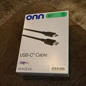 ONN Black USB-C to USB-C Cable